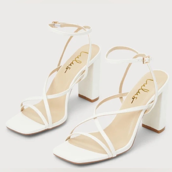 Lulus White Strappy Heels - Picture 2 of 6